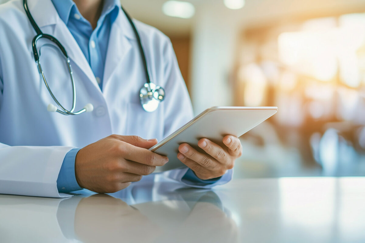 Doctor mirando tablet
